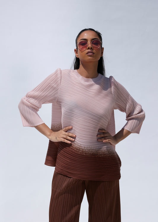 Ombre Sasha coord Set - Nude to Brown