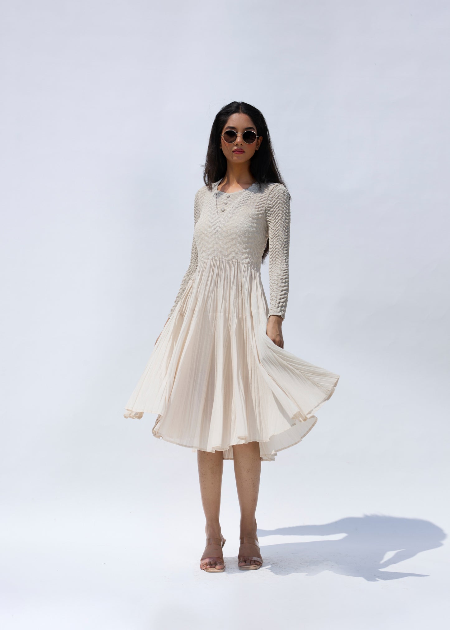 Robe plissée Flora noire