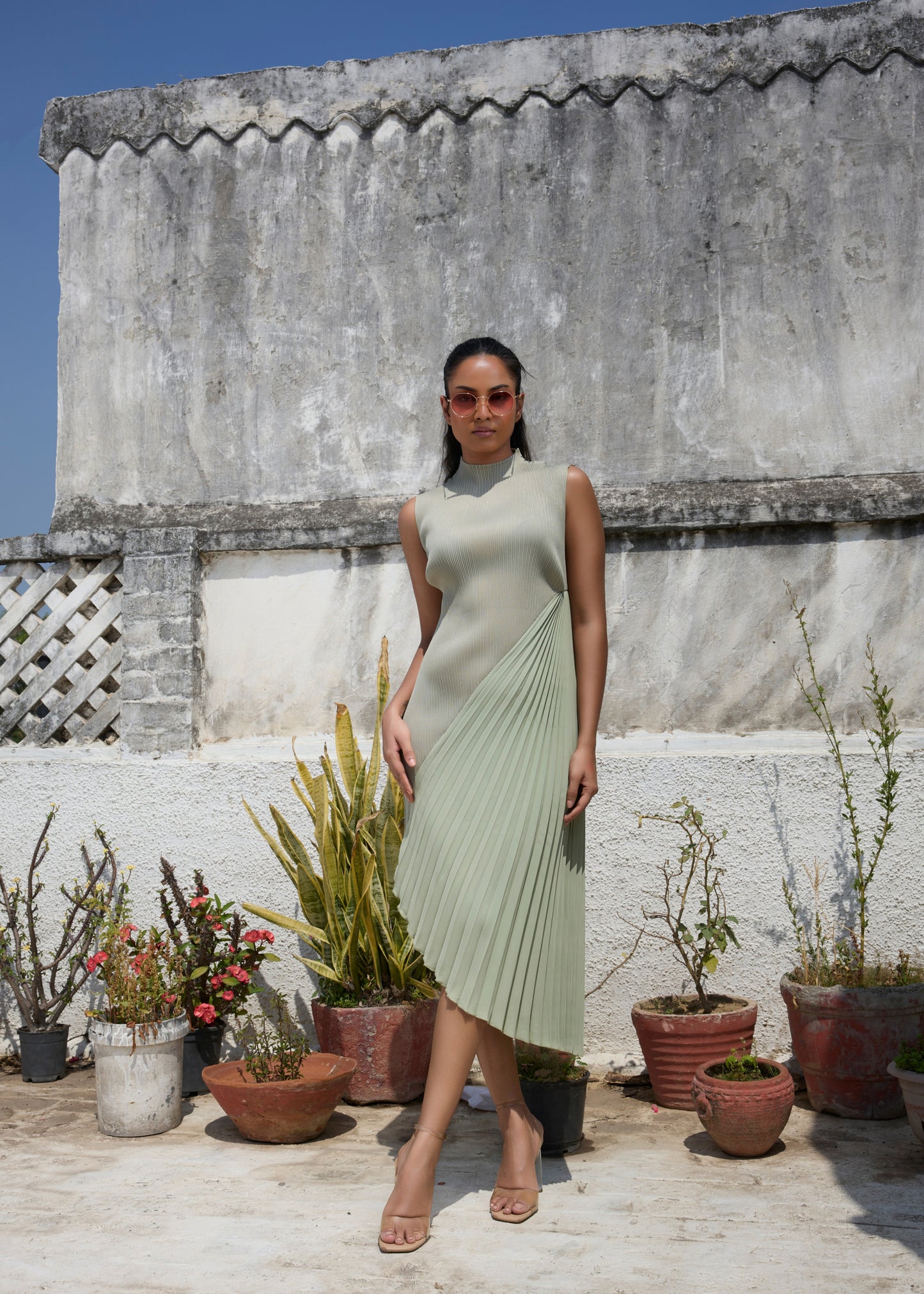 Mayhem Color Block Dress - Green