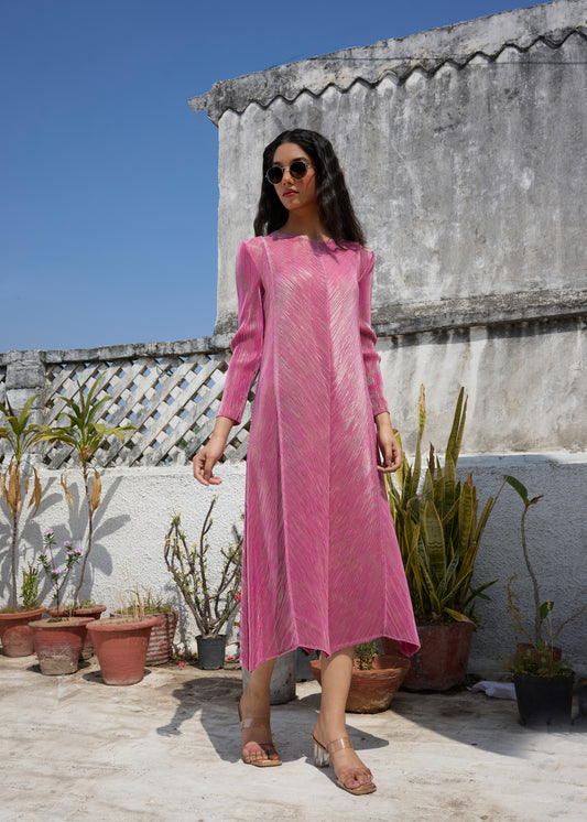 Jayden Metallic Dress - Pink