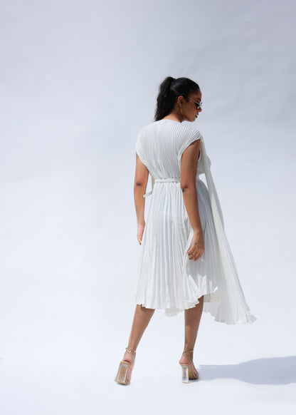 Lulu Cloak Sleeve Dress - White