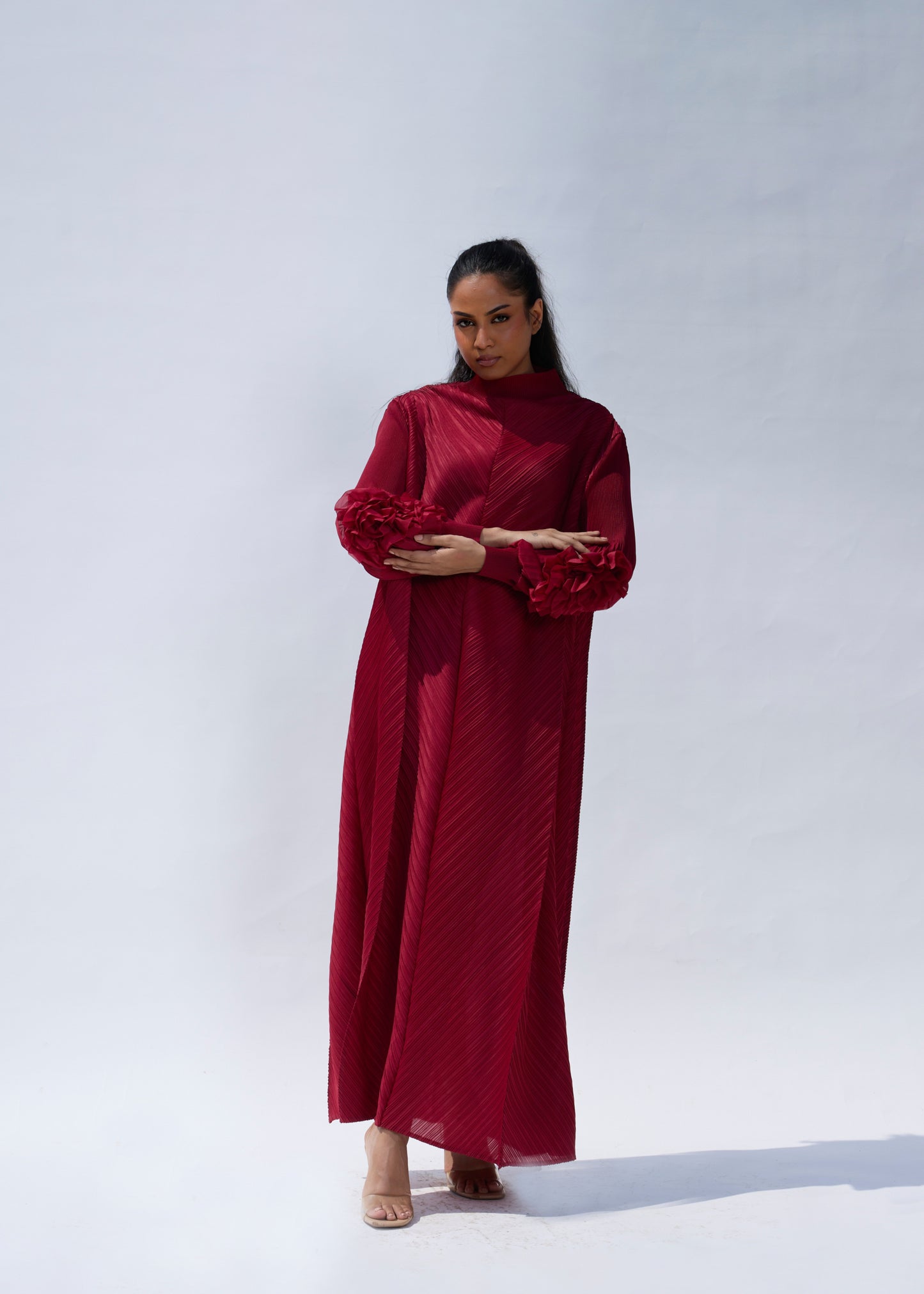 Long Flora Maxi - Burgundy