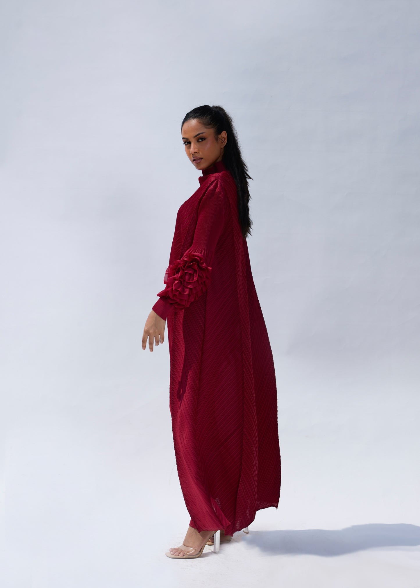 Long Flora Maxi - Burgundy