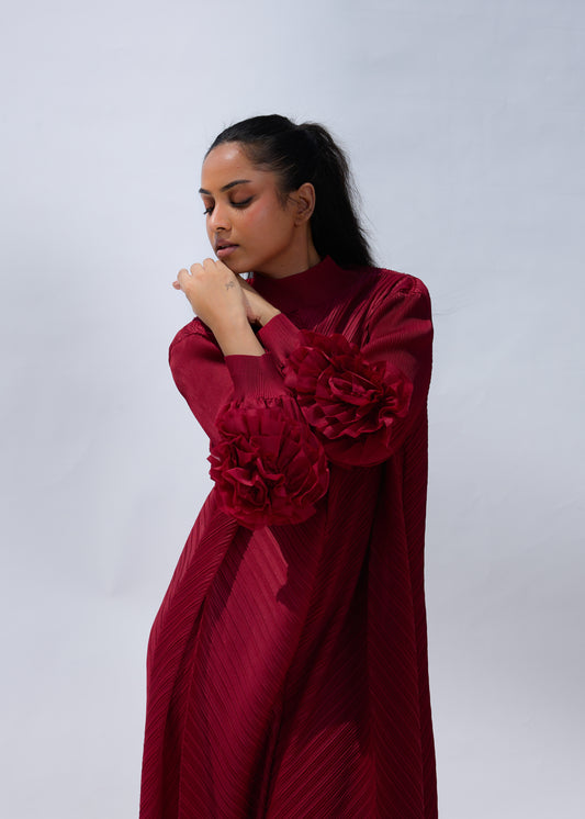 Long Flora Maxi - Burgundy