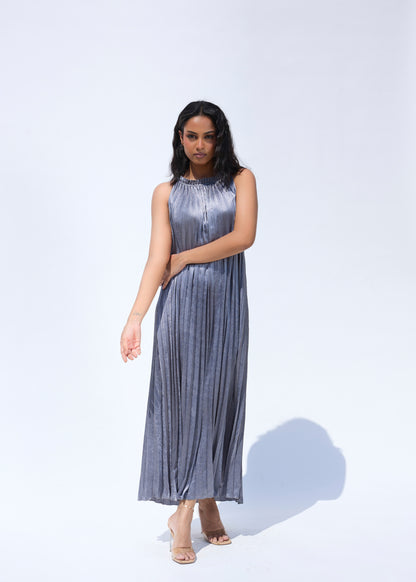 Robe plissée Flora noire