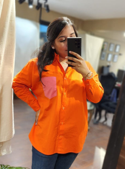 Orange Oversized shirt