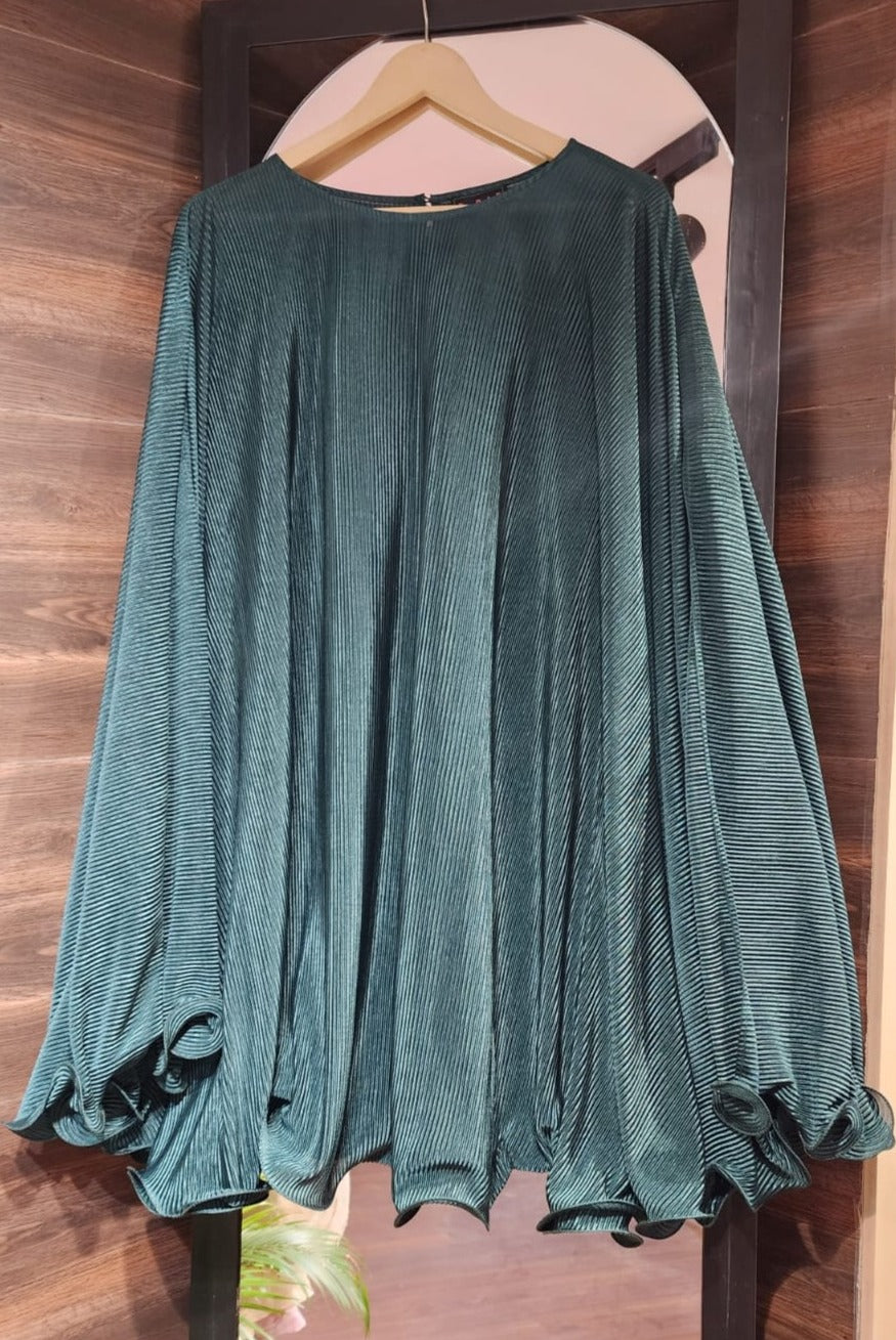 Emerald Mini Pleated Dress