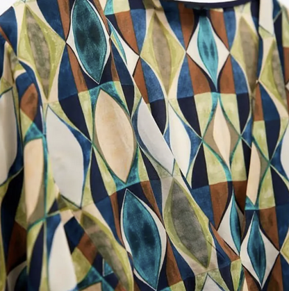 multi colored geometric print dress