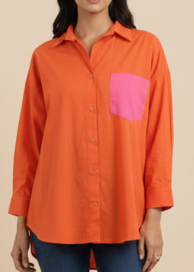 Orange Oversized Shirt